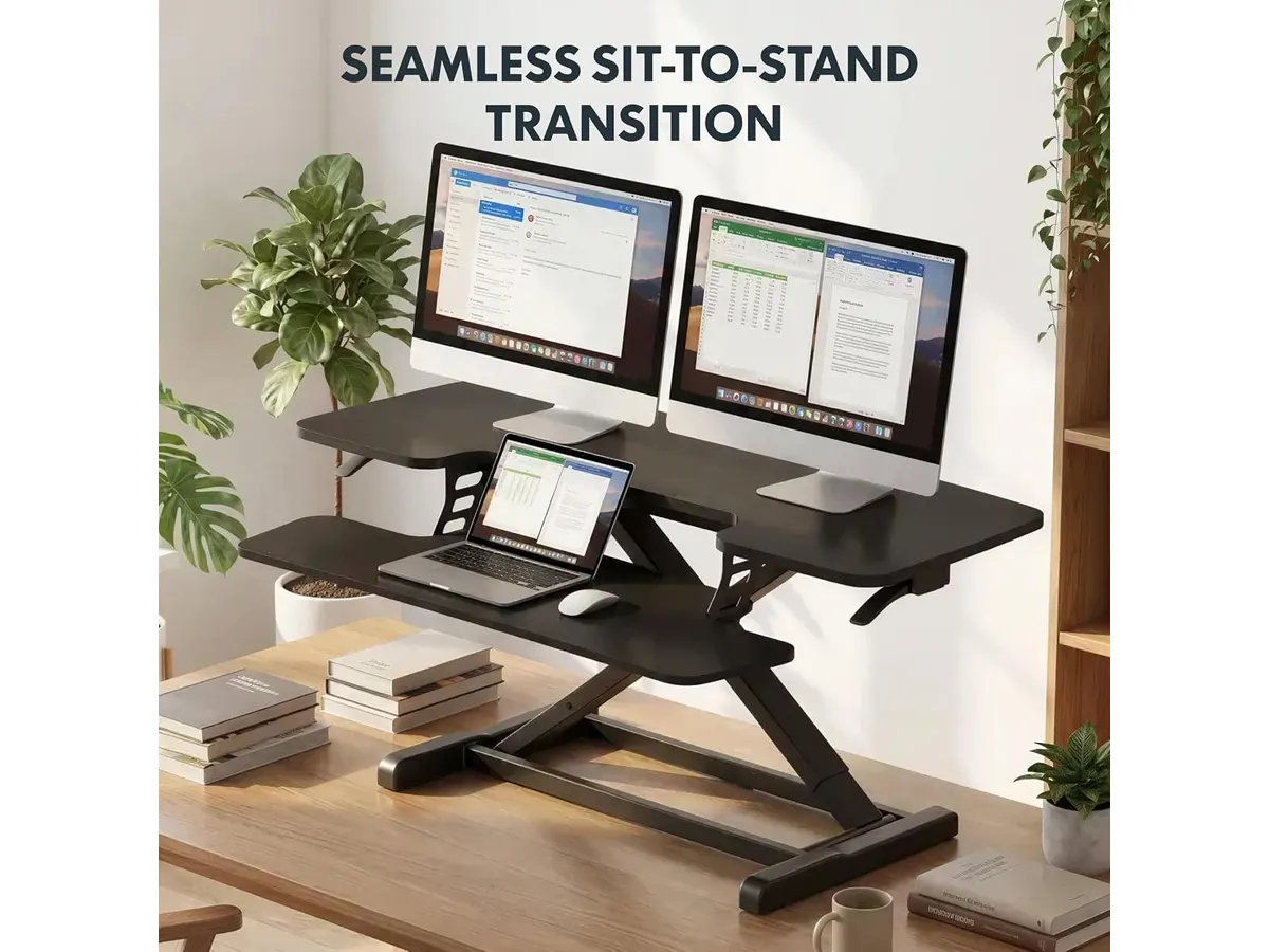 FLEXISPOT 42" Standing Desk Converter Review for Ergonomic Workspaces