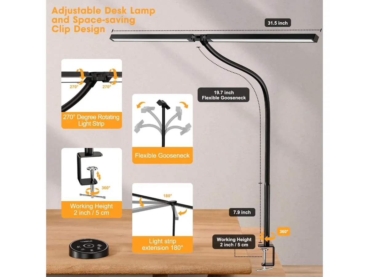 Pzloz LED Desk Lamp: Iluminación Versátil para tu Escritorio